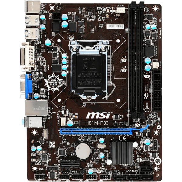 4th GEN MOTHERBOARD 2 RAM SLOT MSI H81M-P33 MICRO ATX (3)