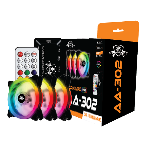 AA-302 COMBO 3 IN 1 TORNADO DUAL RING RGB CASE FAn