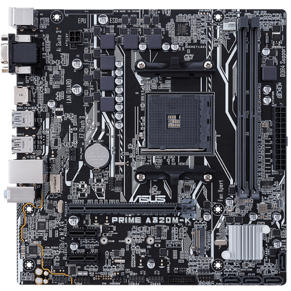 ASUS PRiME A320M-K AMD RYZEN MOTHERBOARD MiCRO ATX USED (9)