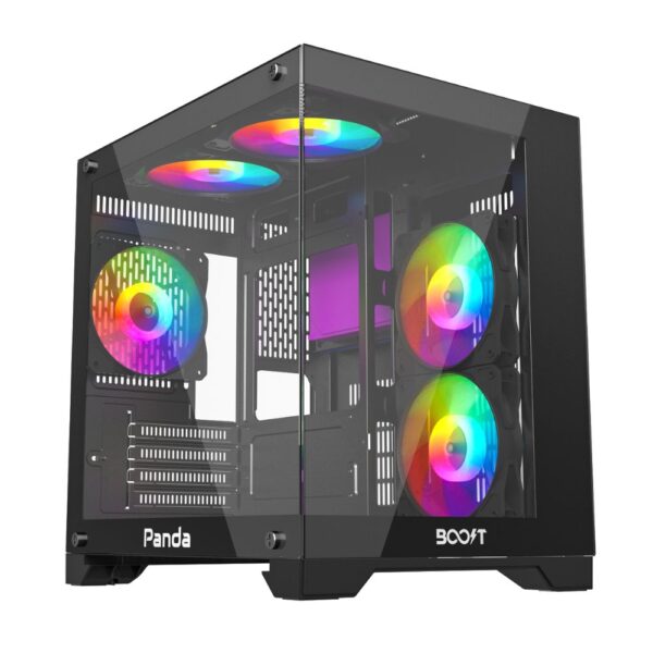 BOOST PANDA GAMiNG PC CASE BLACK WiTH 3 RGB FAN 80% View
