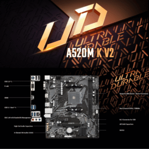 GiGABYTE A520M K V2 AMD RYZEN MOTHERBOARD MiCRO ATX BOX PACK (2)