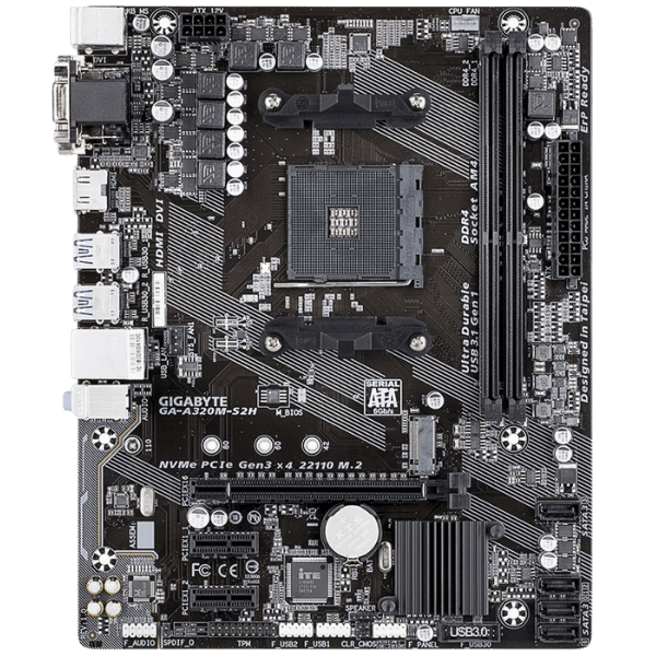 GiGABYTE GA-A320M-S2H AMD RYZEN MOTHERBOARD MiCRO ATX USED (4)