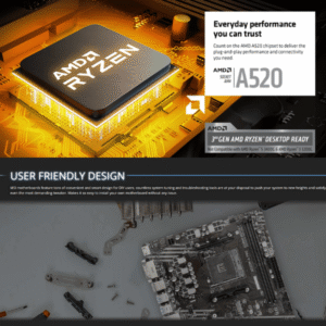 MSI A520M-A PRO AMD RYZEN MOTHERBOARD MiCRO ATX BOX PACK (3)