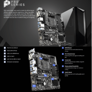 MSI B450M PRO-VDH MAX AMD RYZEN MOTHERBOARD MiCRO ATX USED 4